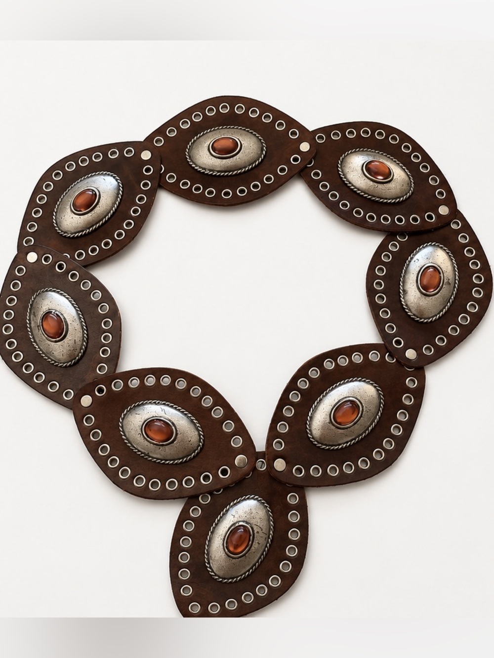 Vintage Streets Ahead Leather Concho Belt